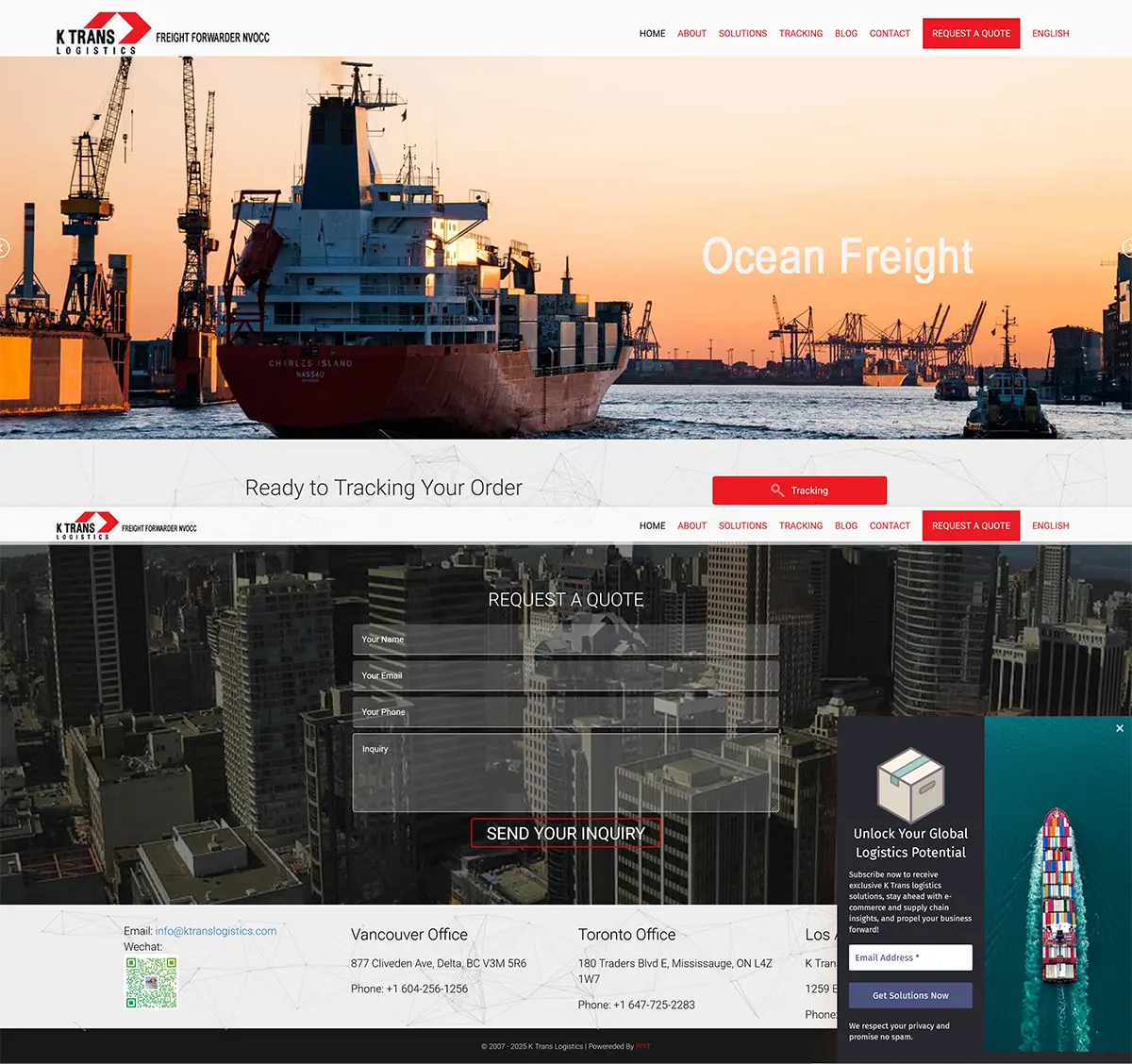 物流类网站设计-货运代理公司