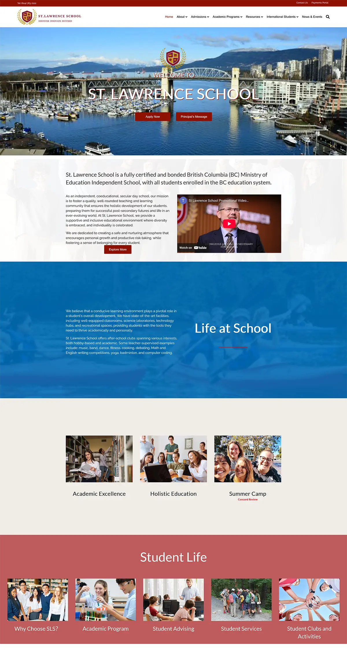 教育类网站-私立中学网站